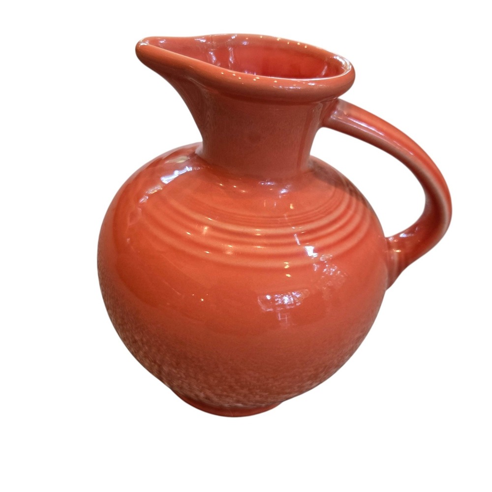 Fiesta Pitcher 8" Ceramic Pitcher Jug Persimmon Fiestaware Rounded Body Vtg34.